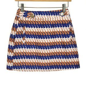 Womens Size 2 Lissa Mar Wool Blend Retro 60s Mod Mini Skirt Made in USA